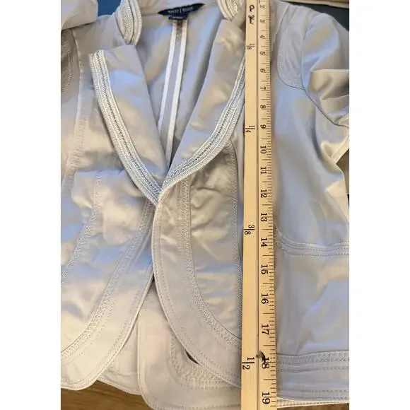 White House Black Market grey women's crop blacker jacket size 6 embelished - Picture 10 of 10